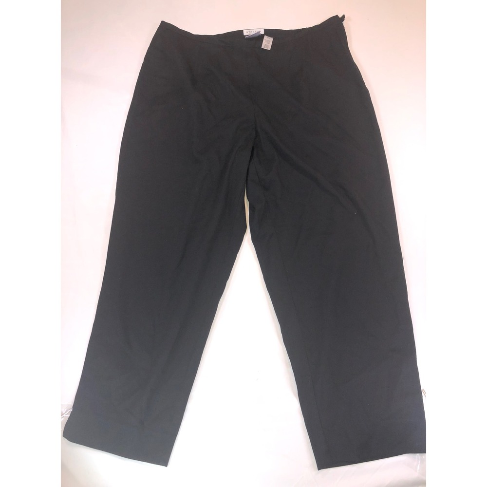 Villager Signature Liz Claiborne Black Stretch Trousers Side Zip Plus Size 20W